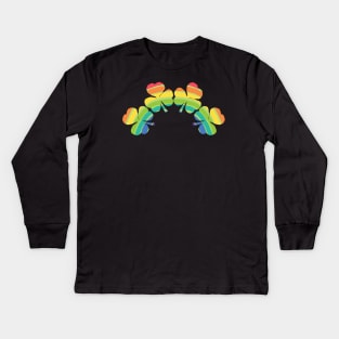 Lucky Shamrock Rainbow for St Patricks Day Kids Long Sleeve T-Shirt